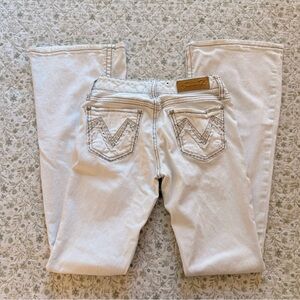 Y2K Seven7 white low rose bootcut jeans